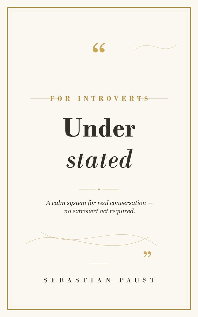 Book cover: Understated — For Introverts